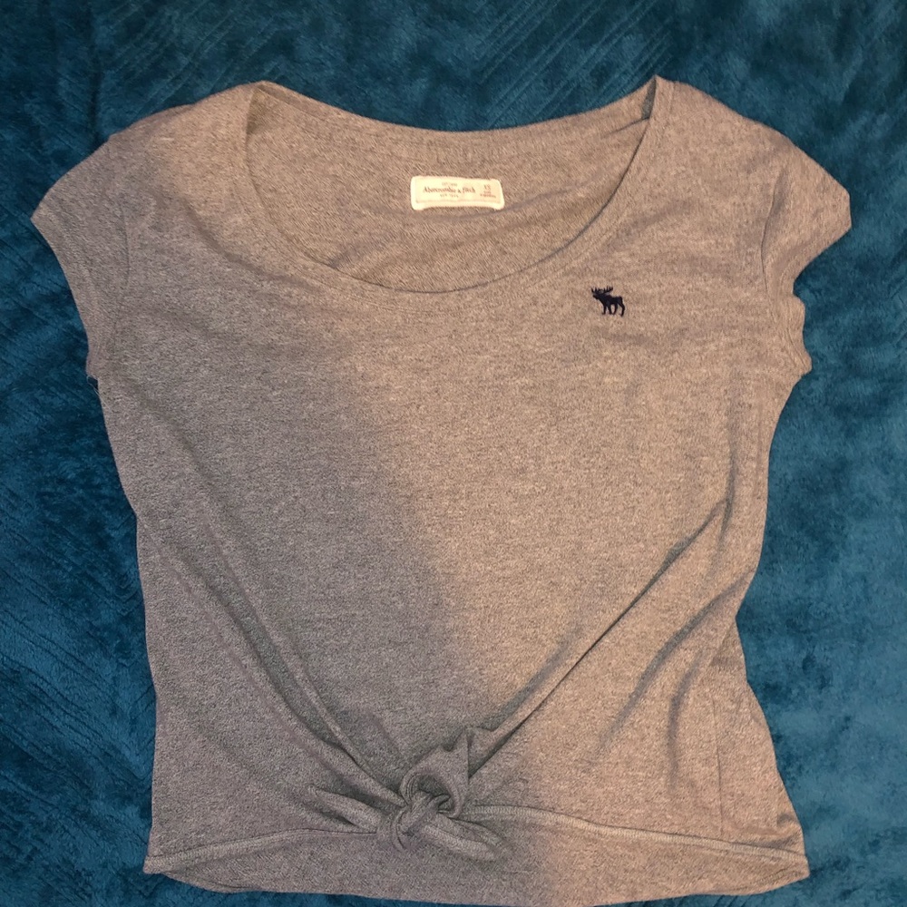 Abercrombie and Fitch grey tie up t shirt